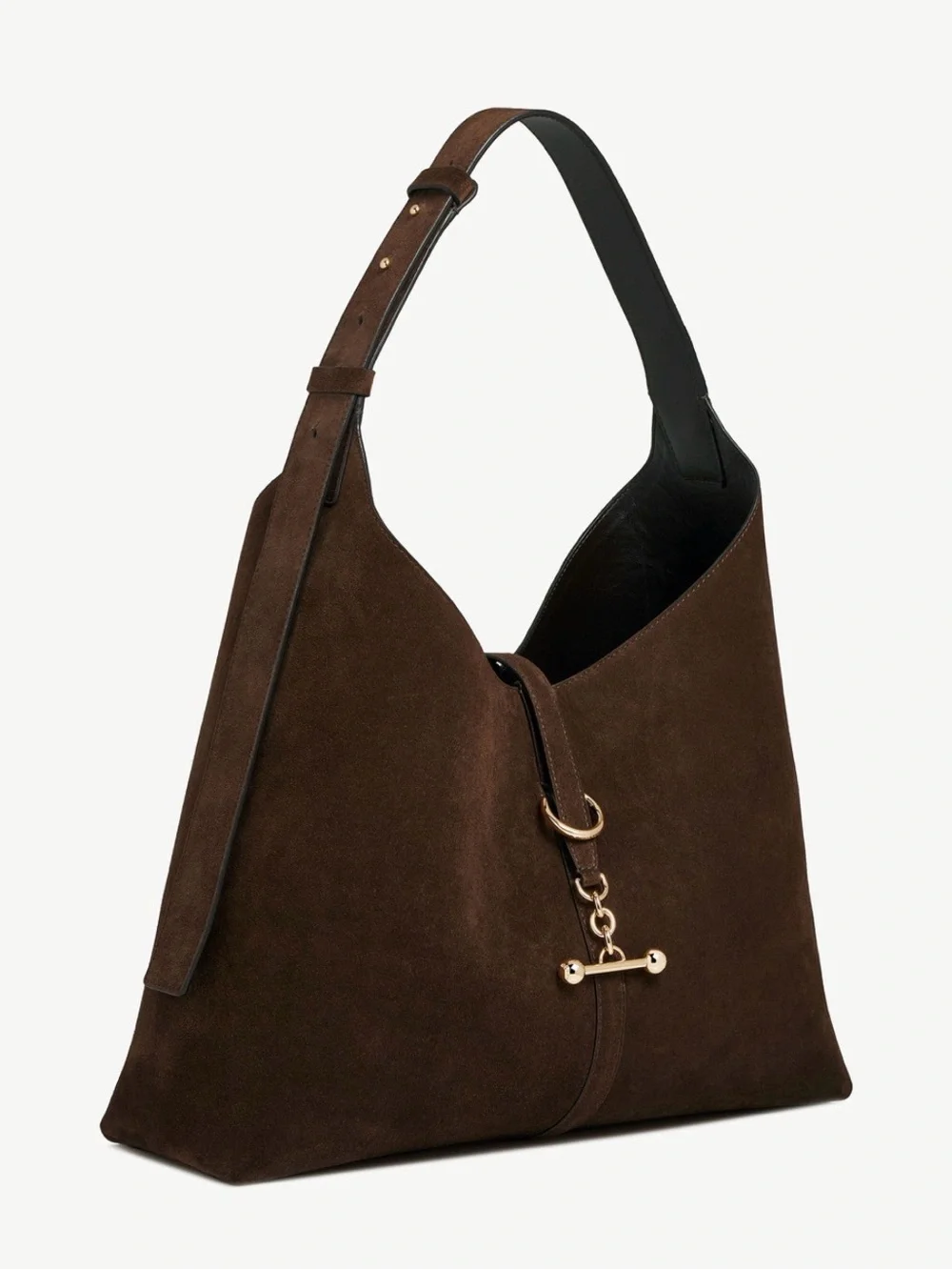 Strathberry Kite Maxi Suede Hobo Bag Chocolate Suede - Picture 2 of 5